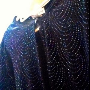 Vintage Notations velvet sparkling one-button cardigan, XL